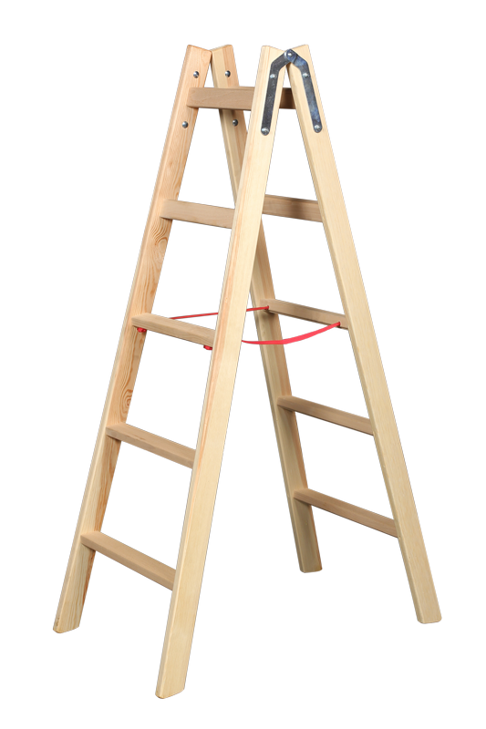 Drevený rebrík s protyšmykovými  priečkami